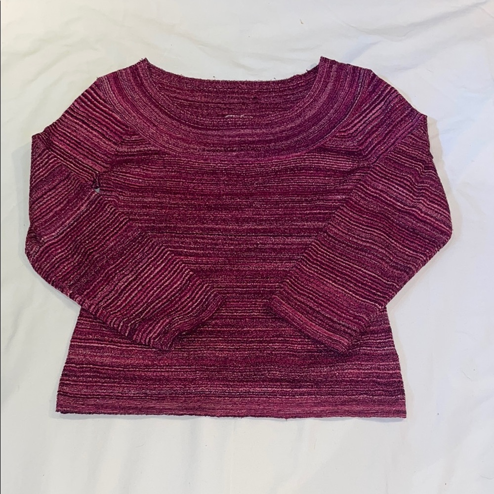 Nine & Co. Women's Burgundy Crew Neck Sweater